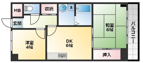 さんさん松原(2DK/3階)の間取り写真