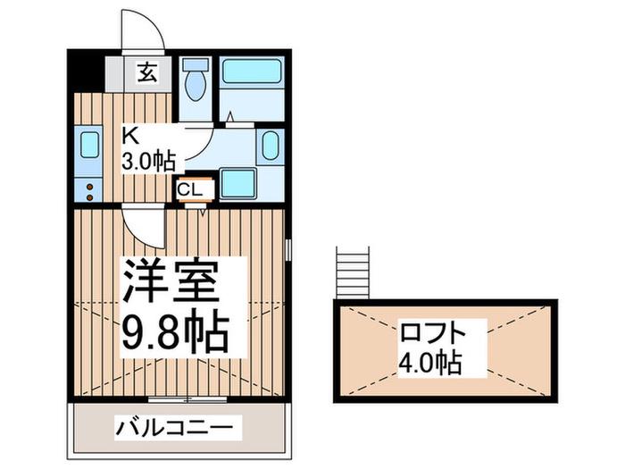 サングレイスなかやま(1K/2階)の間取り写真