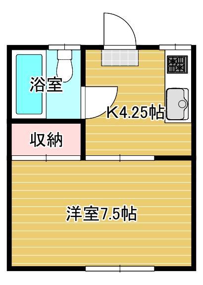 ストロベリーハイツ(1K/2階)の間取り写真