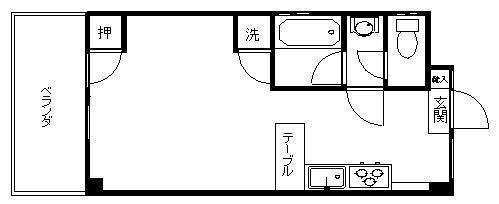 443 メゾン井深(ワンルーム/1階)の間取り写真