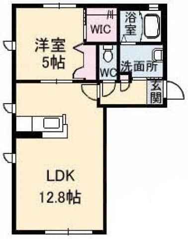 シャーメゾン ツインズ A棟(1LDK/1階)の間取り写真
