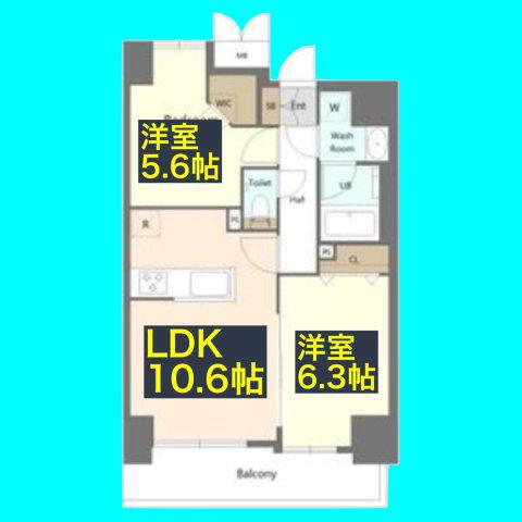 S-RESIDENCE大曽根BRESA(2LDK/2階)の間取り写真