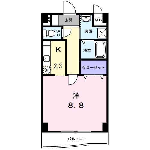 アルバ・美合(1K/3階)の間取り写真