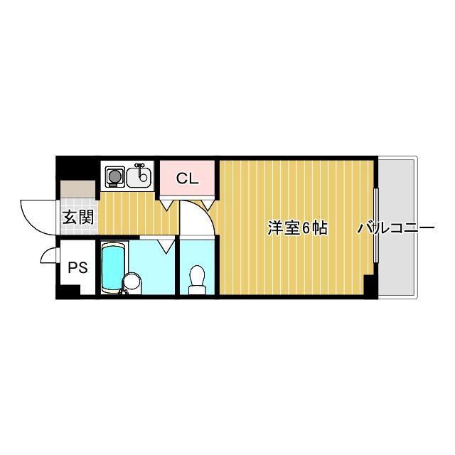 シロハイヌ(ワンルーム/3階)の間取り写真