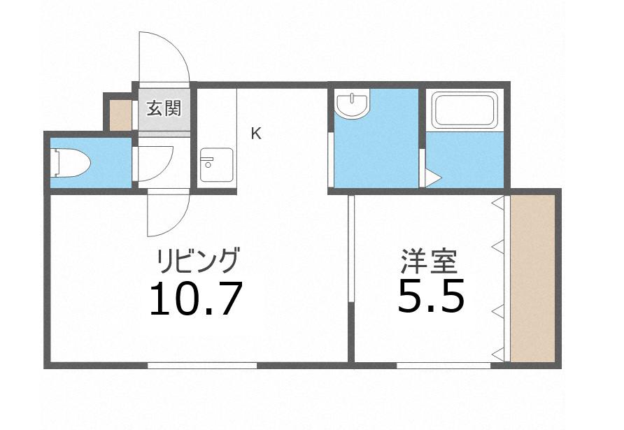 ドルチェヴィータ(1LDK/4階)の間取り写真
