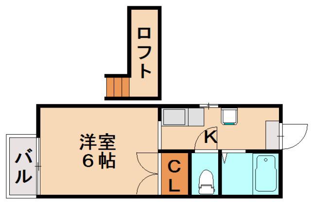 ハイツニュー大和(ワンルーム/2階)の間取り写真
