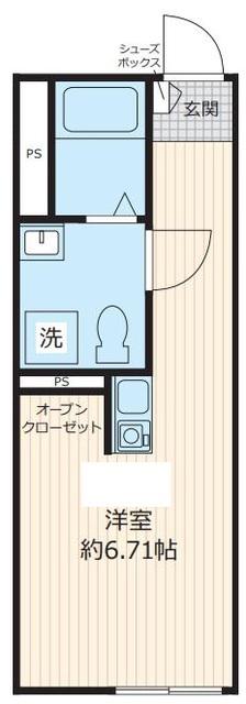 センターテラス(ワンルーム/1階)の間取り写真