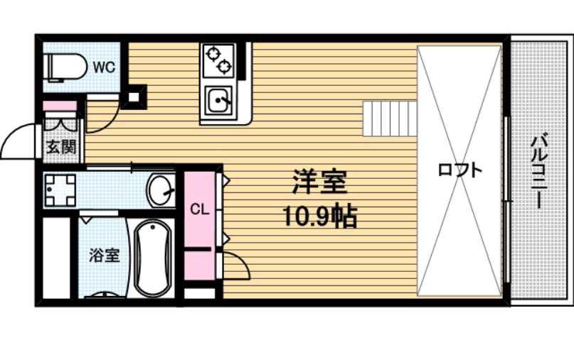 プレサンス心斎橋モデルノ(1K/10階)の間取り写真
