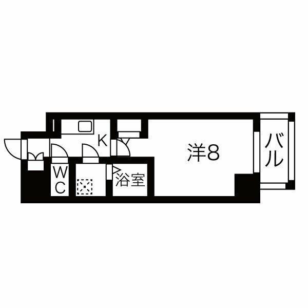 エスリード栄 THE PARK(1K/6階)の間取り写真