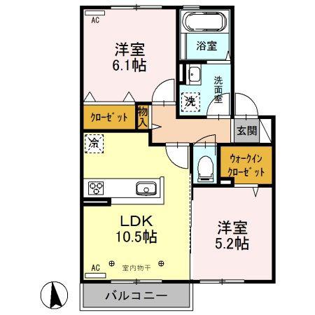ボナ デルソーレ(2LDK/2階)の間取り写真