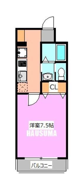 ベレオ尾久(1K/3階)の間取り写真