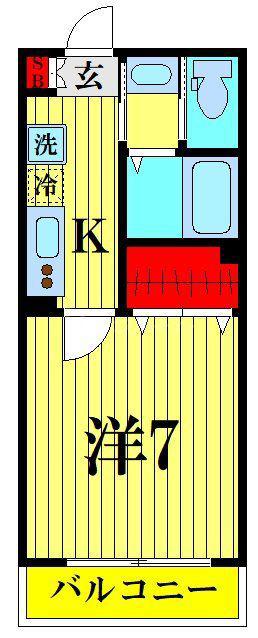 リブフラット小岩(1K/2階)の間取り写真