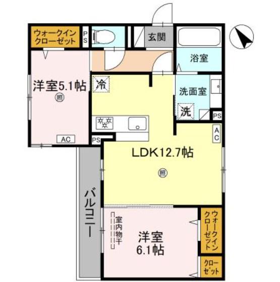 ル トレフル(2LDK/2階)の間取り写真