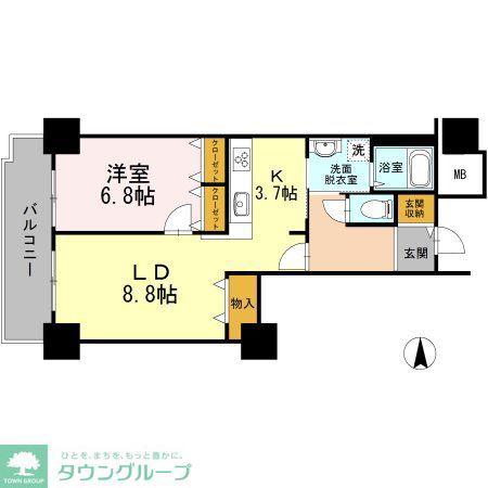 品川シーサイドビュータワーI(1LDK/23階)の間取り写真