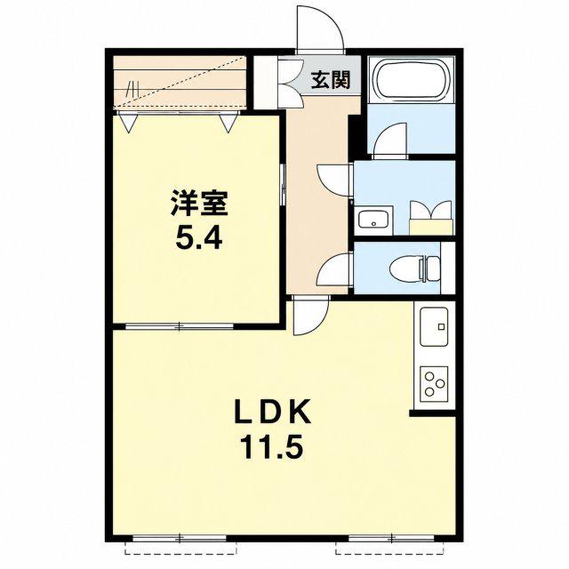 タウニイ塩屋(1LDK/1階)の間取り写真