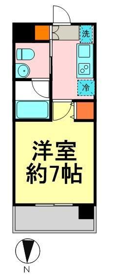 ドゥーエ西大島II(1K/11階)の間取り写真