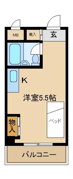 十三信用金庫前ミールズ(ワンルーム/5階)の間取り写真