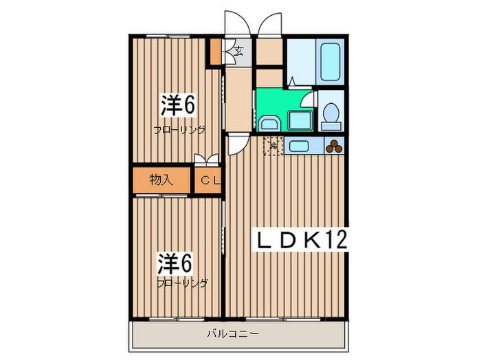 クレスタート(2LDK/1階)の間取り写真