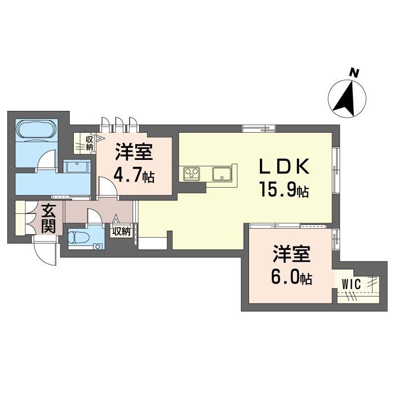 セントリビエ湘南台(2LDK/1階)の間取り写真