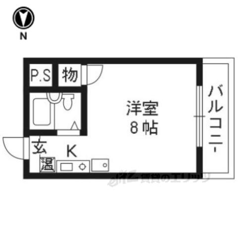 大林マンション(ワンルーム/1階)の間取り写真