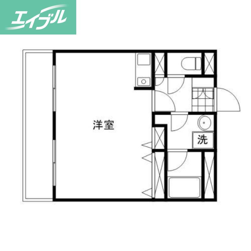 ブランカ新屋敷(ワンルーム/3階)の間取り写真