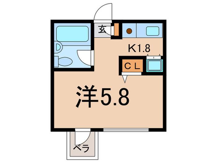 カステイリア高津(1K/3階)の間取り写真