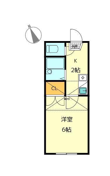 レジデンスパッシーイースト(1K/2階)の間取り写真