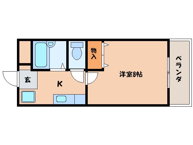 パストラーレ東向日(1K/3階)の間取り写真