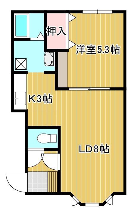 ウィンズニューバース(1LDK/2階)の間取り写真