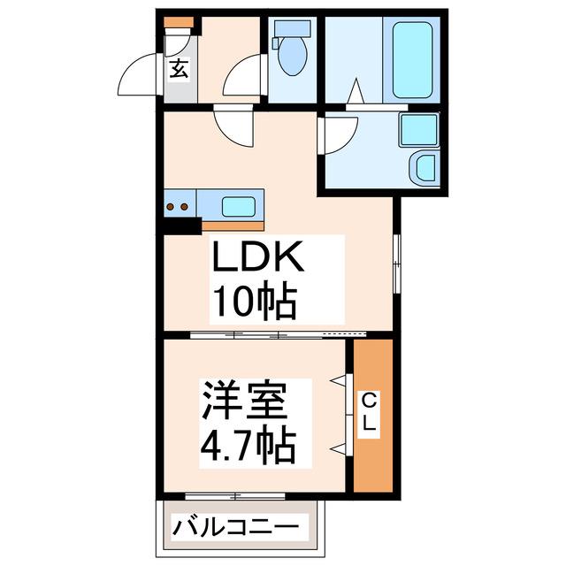 BRAVEBASE砂原II(1LDK/1階)の間取り写真