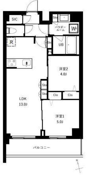 アーバンパーク船堀II(2LDK/4階)の間取り写真