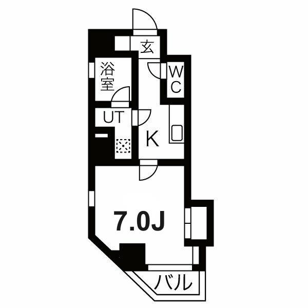 CRES(1K/2階)の間取り写真