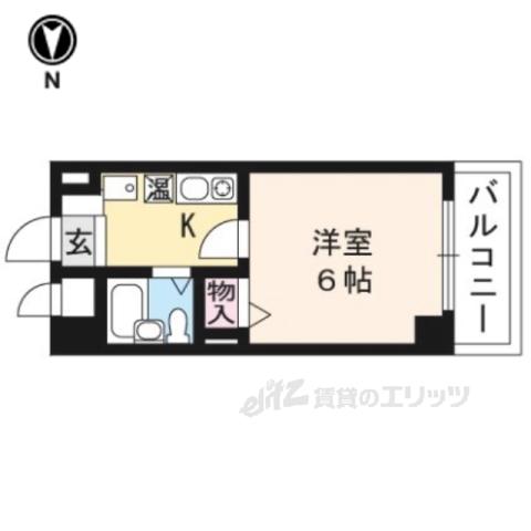 プレスト桃山(1K/5階)の間取り写真