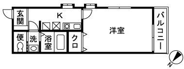 ミル シャンブル(1K/1階)の間取り写真