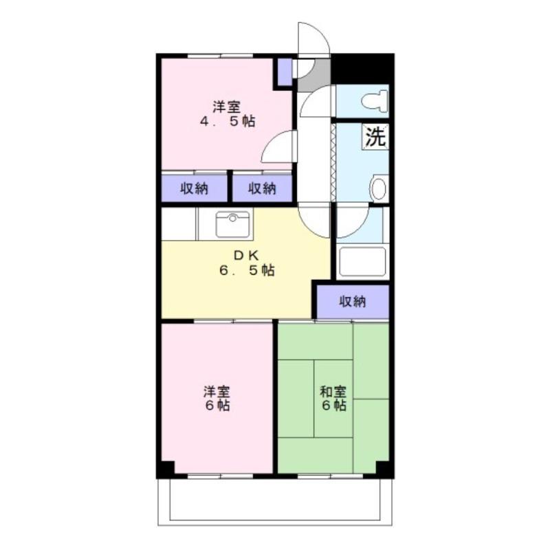 南住吉ハイツ(3DK/3階)の間取り写真