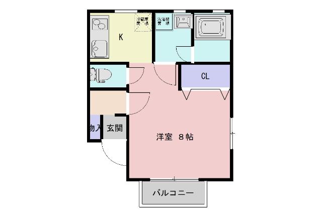 メイプルハイツO(1K/2階)の間取り写真