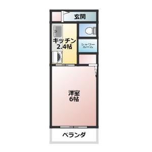 ベレッツァ白山(1K/2階)の間取り写真