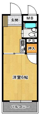 エクシード南天神(1DK/9階)の間取り写真