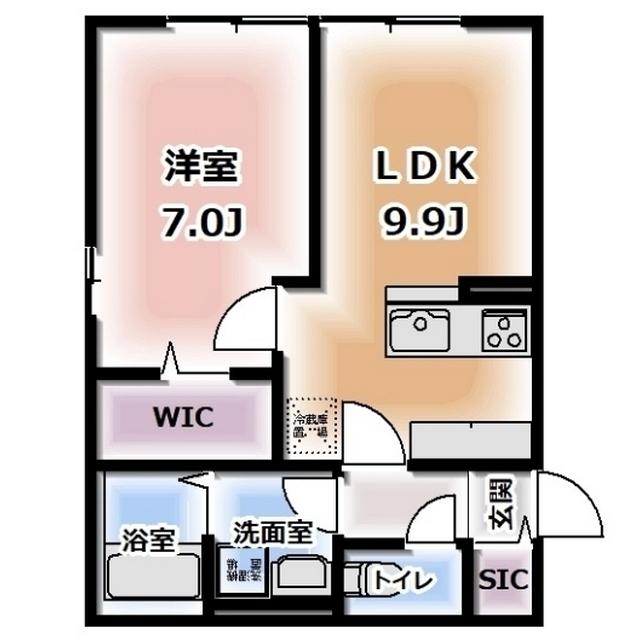 KOMOREBI GARDEN中田本町D(1LDK/1階)の間取り写真