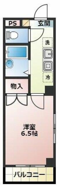 COLORS所沢(1K/2階)の間取り写真