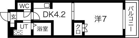 TRES EN VOGUE(1DK/2階)の間取り写真