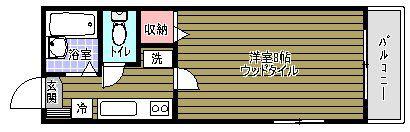 グランドパル(1K/2階)の間取り写真