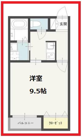 シャールルメゾン(1K/1階)の間取り写真