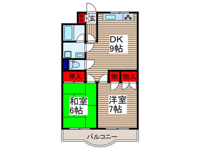 丸与ハイツ(2DK/3階)の間取り写真