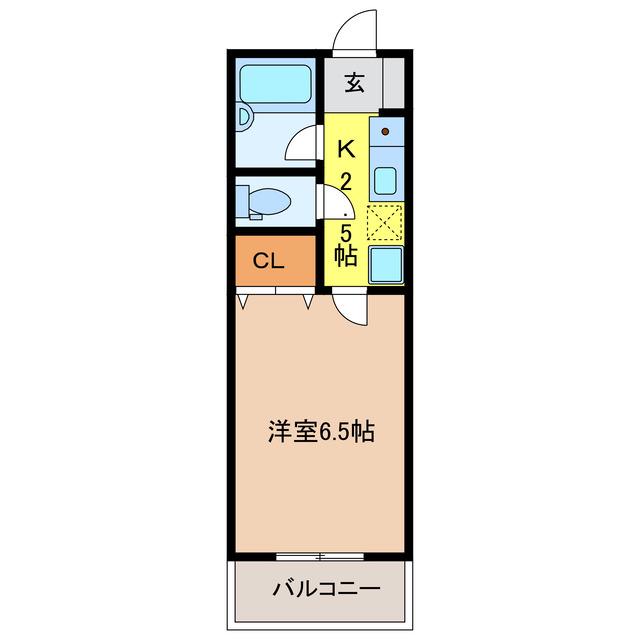 コーポサカエII(1K/3階)の間取り写真