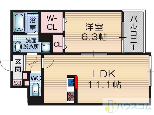 LOIREF2(1LDK/2階)の間取り写真