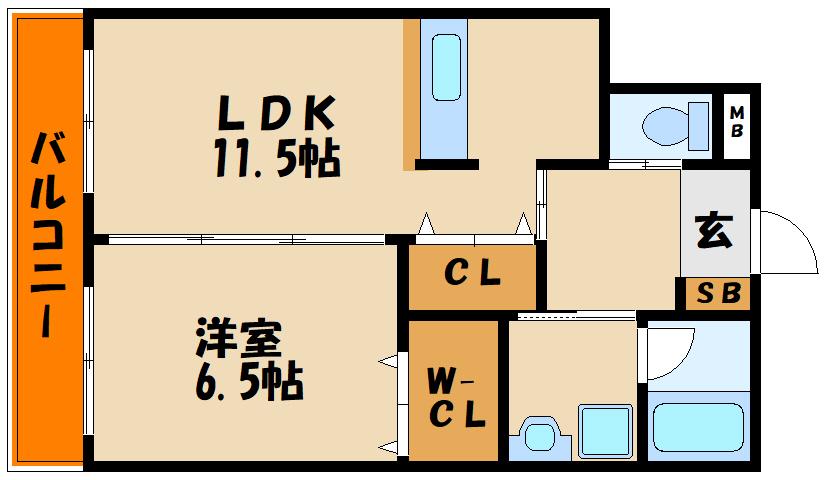 エクセルシア住吉(1LDK/3階)の間取り写真