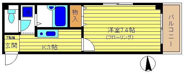 S-1330(1K/2階)の間取り写真