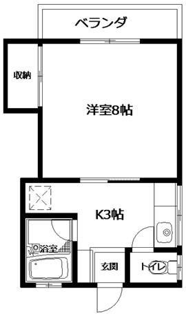 シンボリ川井(1K/1階)の間取り写真