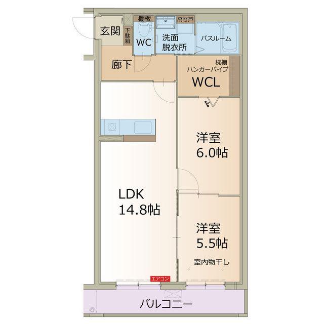 プレステージ坂本(2LDK/3階)の間取り写真